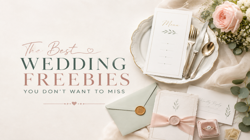 Wedding samples on a table